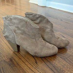 Charlotte Russe Taupe Suede Booties